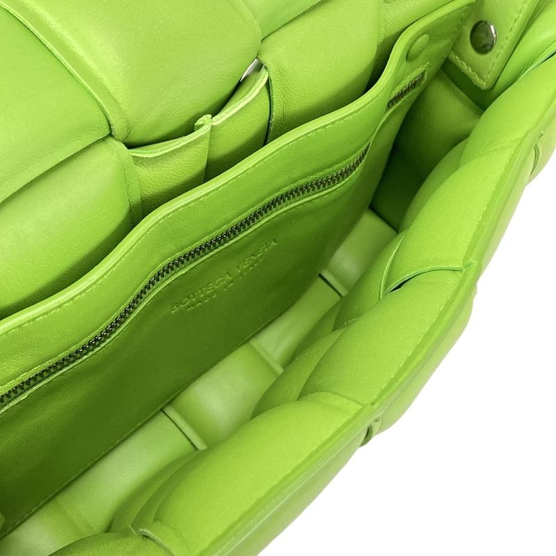 Bottega Veneta Shoulder Bag Padded Cassette Light Green Diagonal Lambskin