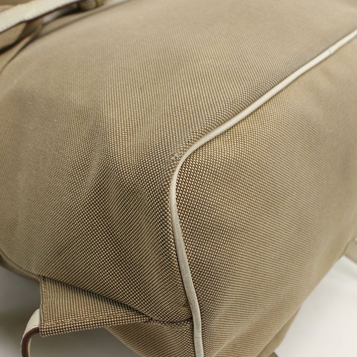 Prada Backpack Logo Jacquard Backpack Canvas Scuff Deuce