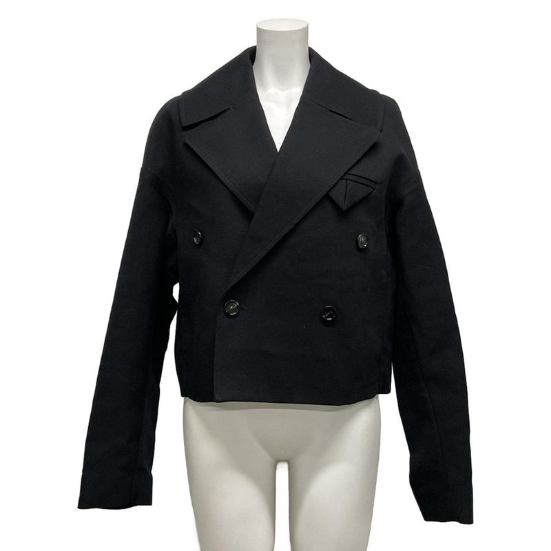 Bottega Veneta Jacket Size 38 S Women's Cropped Double Jacket 686152 Black Long