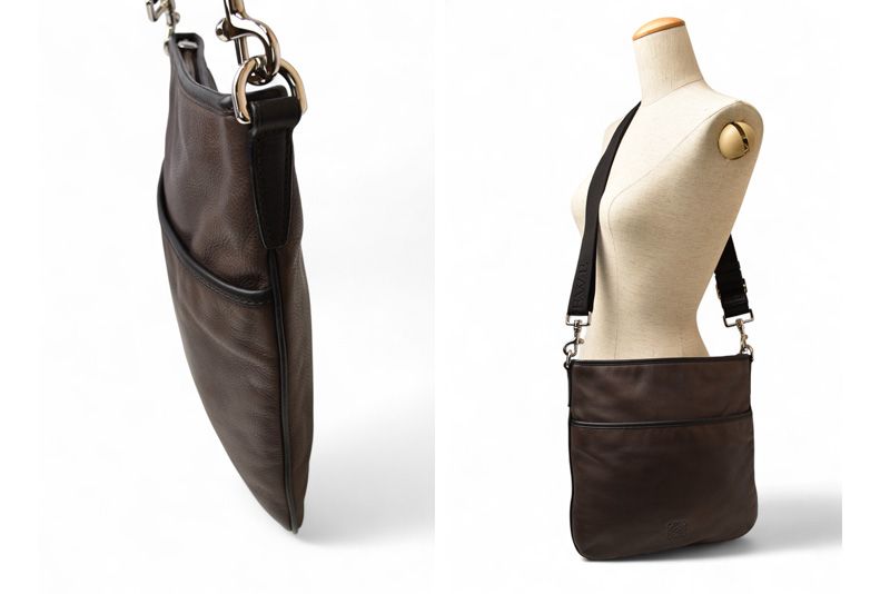 Loewe Shoulder Bag Crossbody Anagram Loewe Bag Dark Brown Vintage