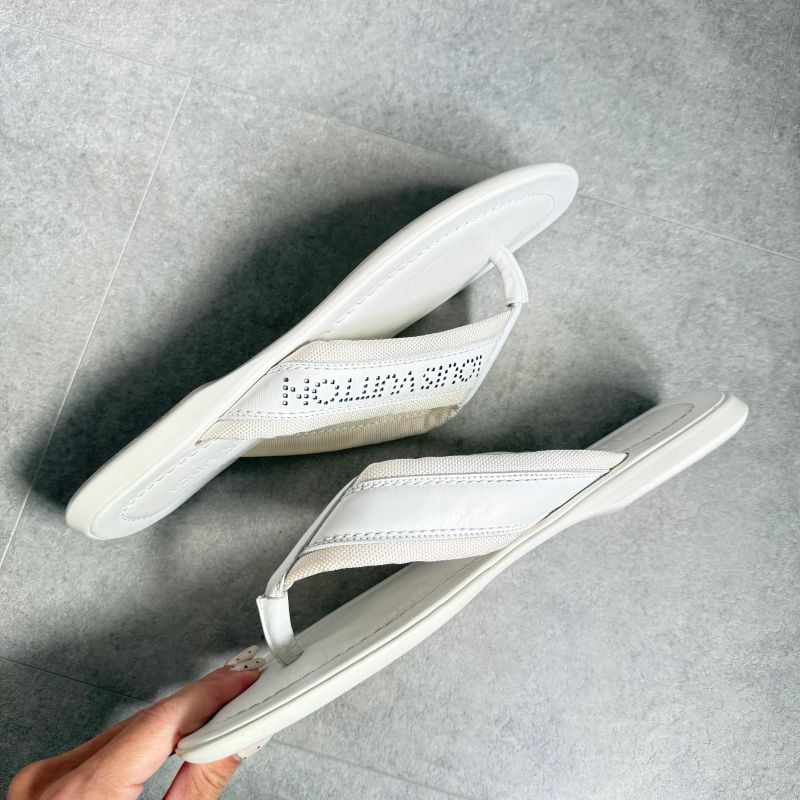 Louis Vuitton Perforated Logo Leather Mesh Sandals Men's 8 27cm (10.63in) White