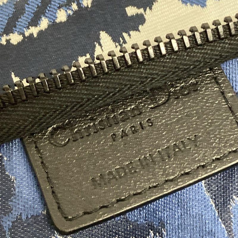 Dior/christian Dior Pouch Diortravel Pouch Navy Dark Navy And White Palm Tree