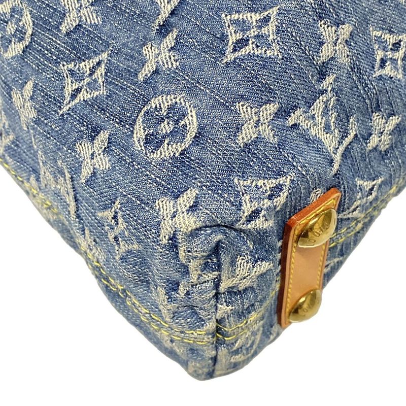 Louis Vuitton Shoulder Bag Monogram Denim Baggy GM M95048 Blue Cotton Leather