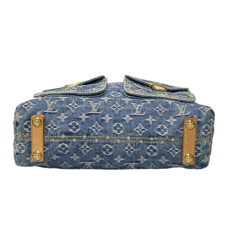 Louis Vuitton Shoulder Bag Monogram Denim Baggy GM M95048 Blue Cotton Leather