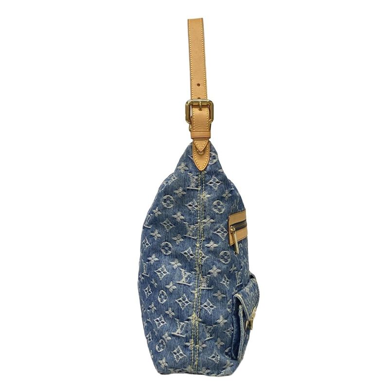 Louis Vuitton Shoulder Bag Monogram Denim Baggy GM M95048 Blue Cotton Leather