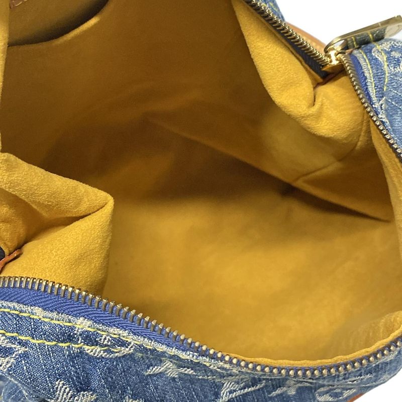 Louis Vuitton Shoulder Bag Monogram Denim Baggy GM M95048 Blue Cotton Leather