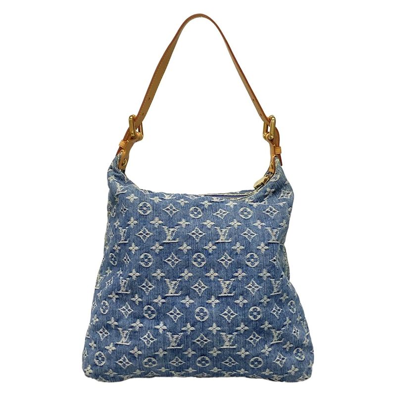 Louis Vuitton Shoulder Bag Monogram Denim Baggy GM M95048 Blue Cotton Leather
