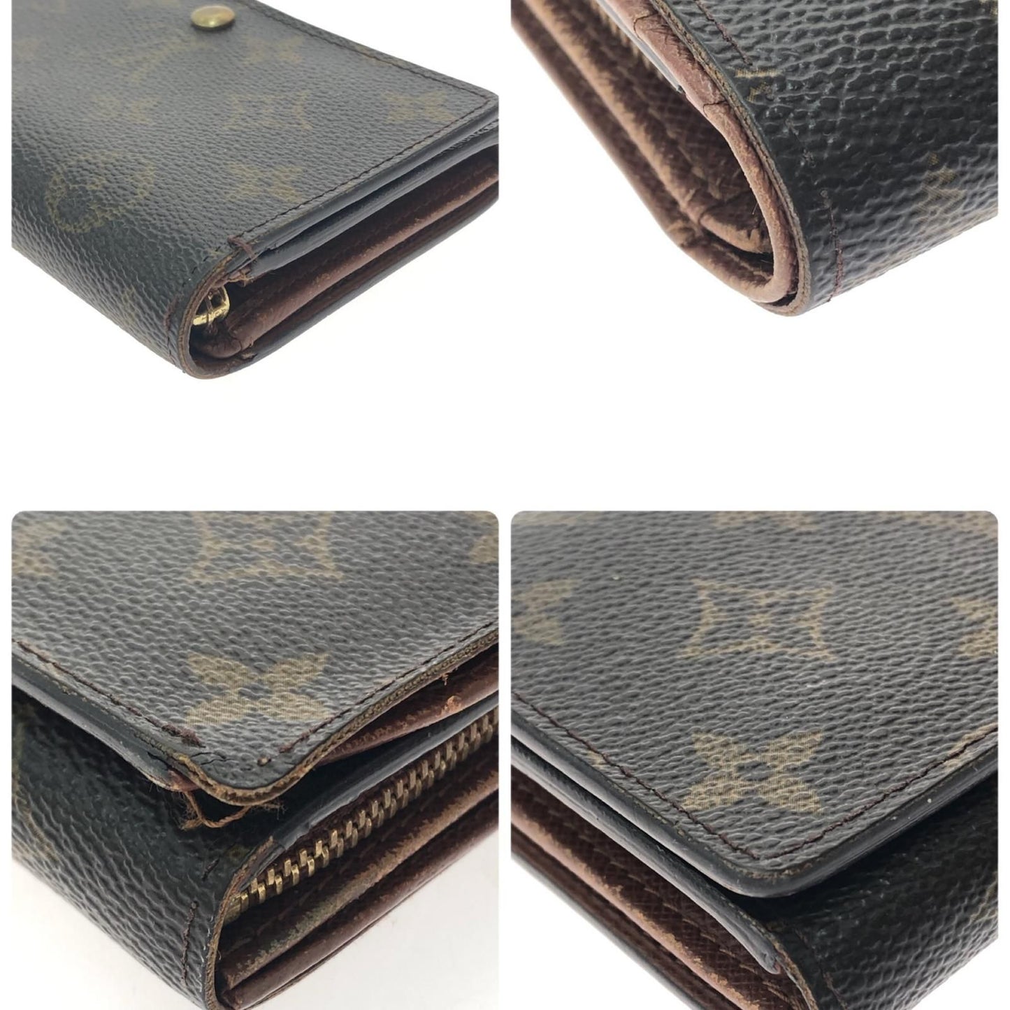 Louis Vuitton Women's Bifold Wallet Monogram Porte Monet Bier Tresor M61730