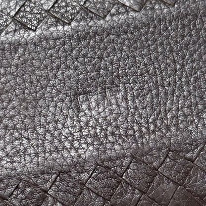 Bottega Veneta Intrecciato Round Zipper Long Wallet in Grained Leather Dark