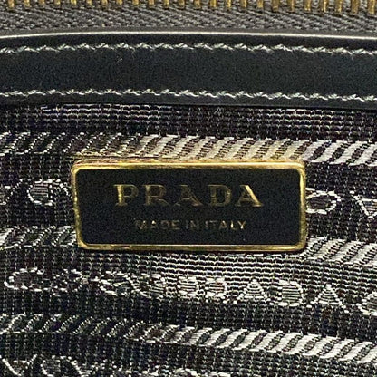 Prada Tote Bag Symbol Embroidery Fabric Large Handbag 1ba356 Black And Beige
