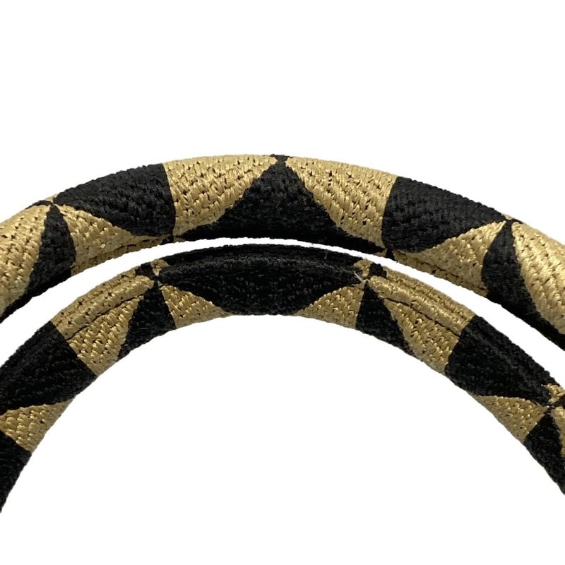 Prada Tote Bag Symbol Embroidery Fabric Large Handbag 1ba356 Black And Beige