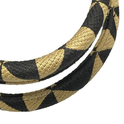 Prada Tote Bag Symbol Embroidery Fabric Large Handbag 1ba356 Black And Beige