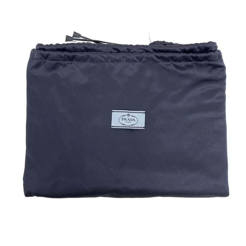 Prada Tote Bag Symbol Embroidery Fabric Large Handbag 1ba356 Black And Beige