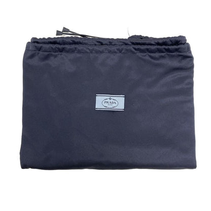 Prada Tote Bag Symbol Embroidery Fabric Large Handbag 1ba356 Black And Beige