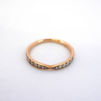 Tiffany & Co Ring Harmony 18K Pink Gold Pink Gold Diamond #9 Ladies
