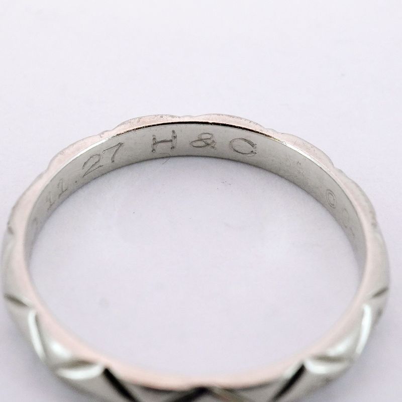 Chanel Ring Matelasse 3PD Pt950 Platinum Diamond #48 Ladies