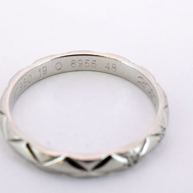 Chanel Ring Matelasse 3PD Pt950 Platinum Diamond #48 Ladies
