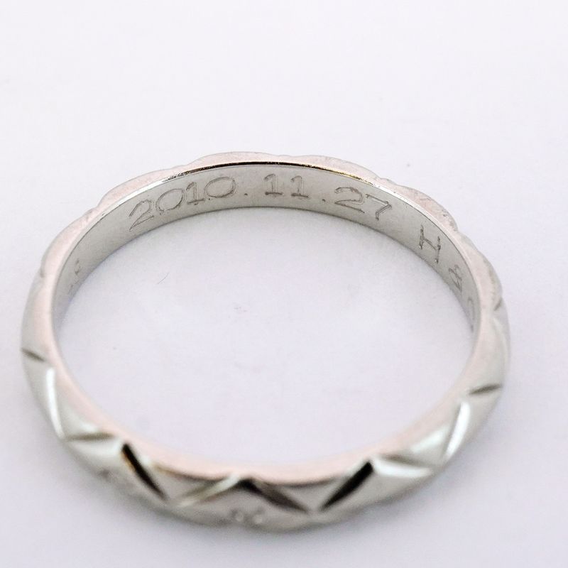 Chanel Ring Matelasse 3PD Pt950 Platinum Diamond #48 Ladies