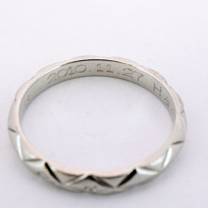 Chanel Ring Matelasse 3PD Pt950 Platinum Diamond #48 Ladies