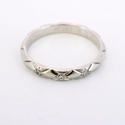 Chanel Ring Matelasse 3PD Pt950 Platinum Diamond #48 Ladies