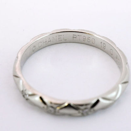 Chanel Ring Matelasse 3PD Pt950 Platinum Diamond #48 Ladies