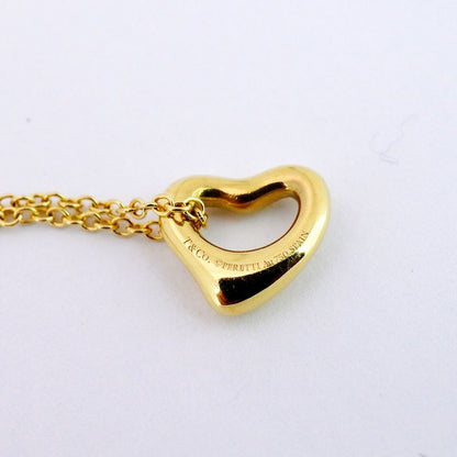 Tiffany & Co Necklace Open Heart 18K Yellow Gold Yellow Gold Ladies