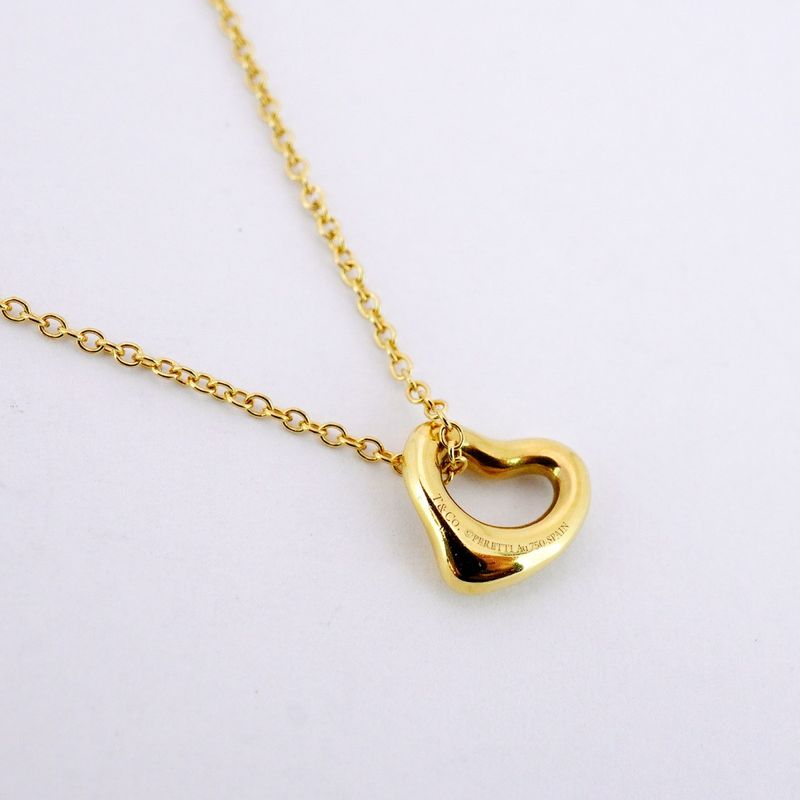 Tiffany & Co Necklace Open Heart 18K Yellow Gold Yellow Gold Ladies