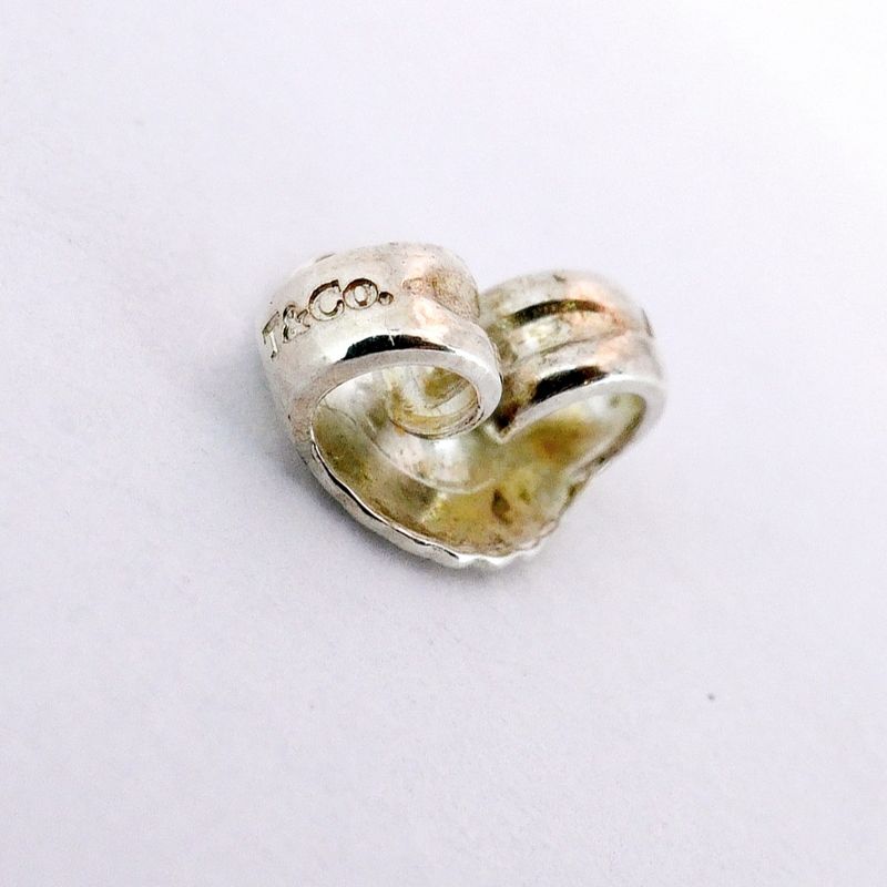 Tiffany & Co Earrings Open Heart 925 Silver Ladies