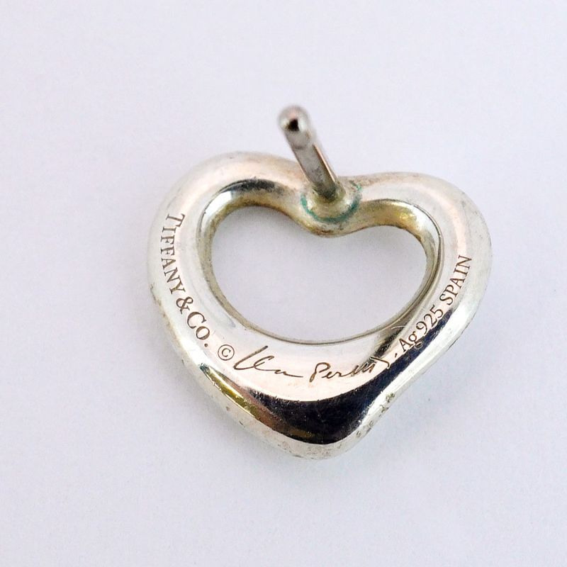 Tiffany & Co Earrings Open Heart 925 Silver Ladies