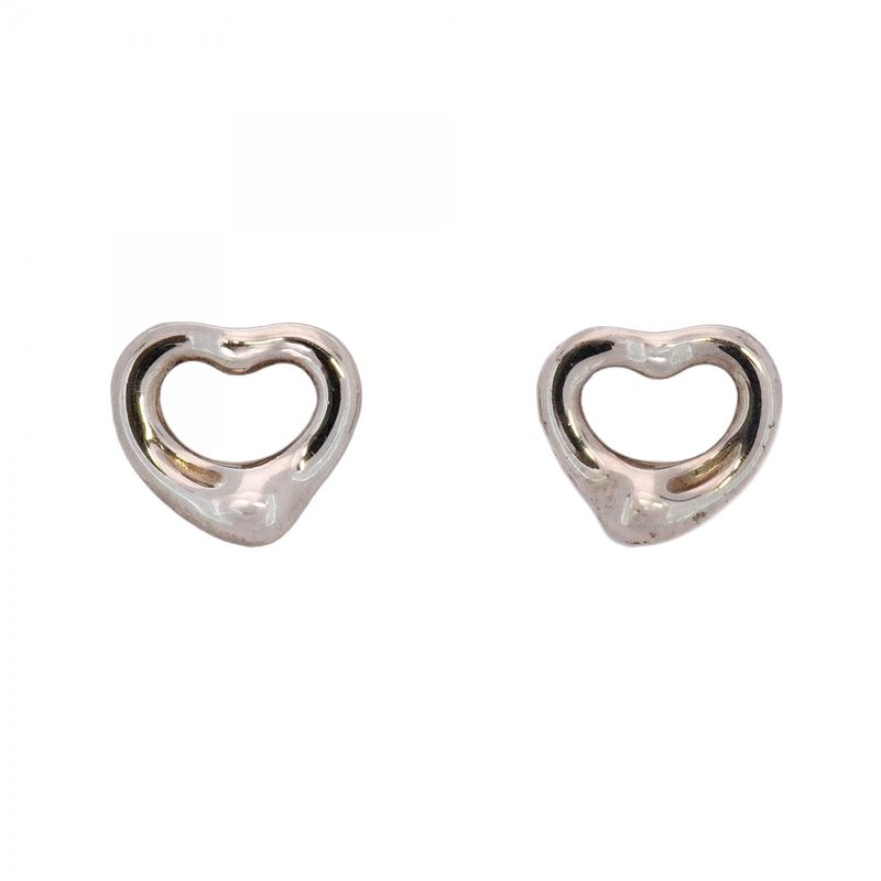 Tiffany & Co Earrings Open Heart 925 Silver Ladies