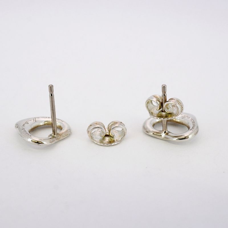 Tiffany & Co Earrings Open Heart 925 Silver Ladies