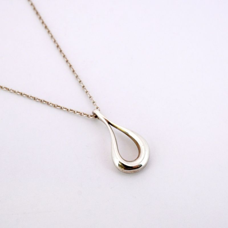 Tiffany & Co Necklace Open Teardrop Silver 925 Ladies