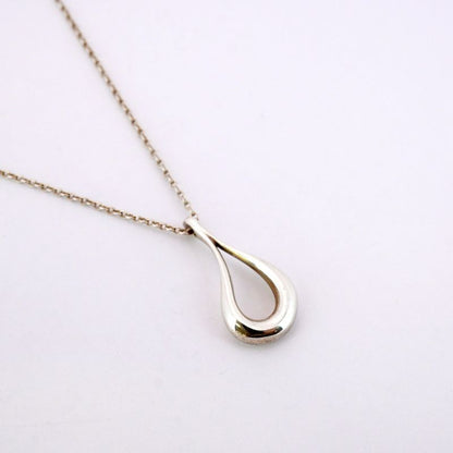 Tiffany & Co Necklace Open Teardrop Silver 925 Ladies