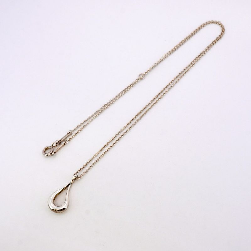 Tiffany & Co Necklace Open Teardrop Silver 925 Ladies
