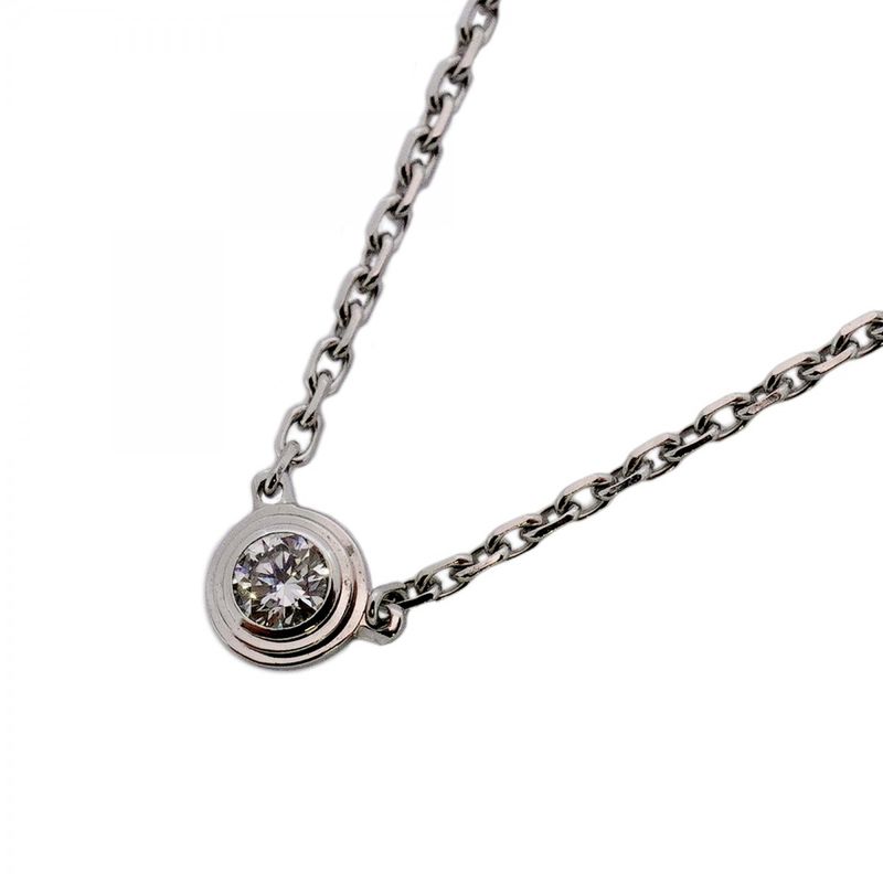Cartier Necklace D'amour Xs/1pd 18K White Gold White Togo Old Diamond Ladies