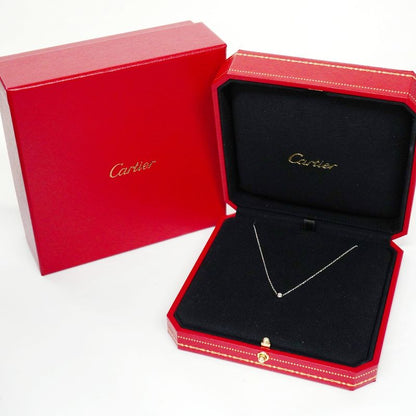 Cartier Necklace D'amour Xs/1pd 18K White Gold White Togo Old Diamond Ladies