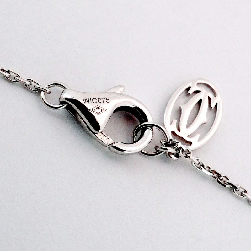 Cartier Necklace D'amour Xs/1pd 18K White Gold White Togo Old Diamond Ladies