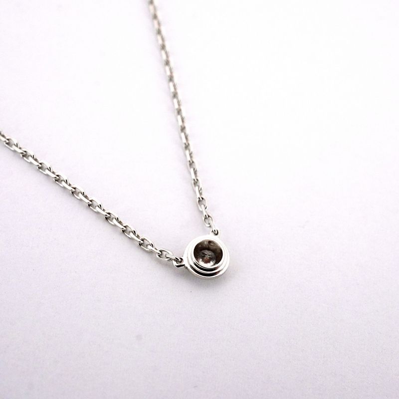 Cartier Necklace D'amour Xs/1pd 18K White Gold White Togo Old Diamond Ladies