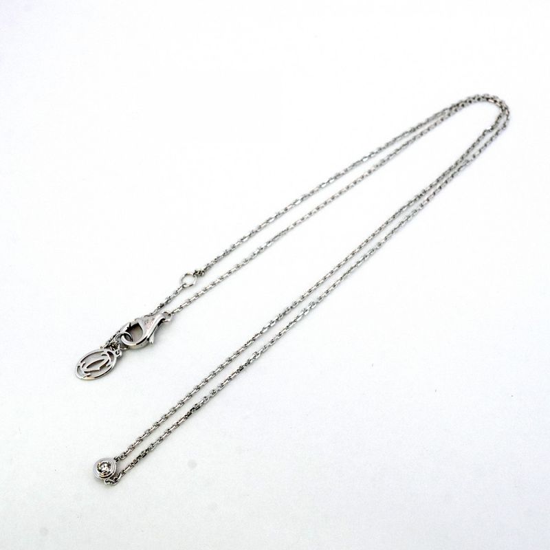 Cartier Necklace D'amour Xs/1pd 18K White Gold White Togo Old Diamond Ladies