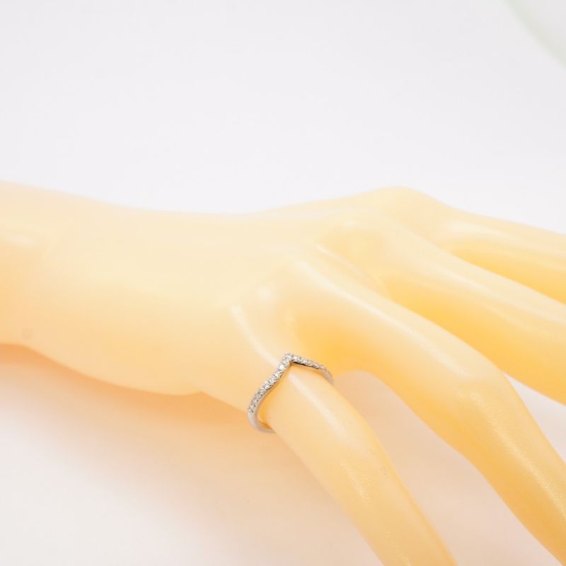 Tiffany & Co Ring Soleste V Half Eternity Pt950 Platinum Diamond #6 Ladies