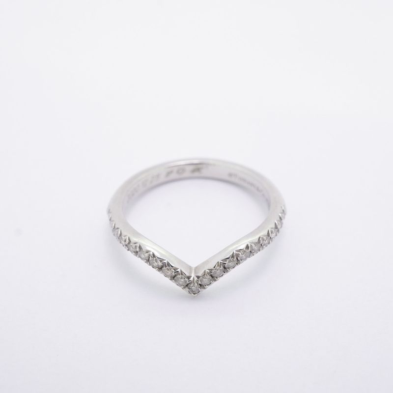 Tiffany & Co Ring Soleste V Half Eternity Pt950 Platinum Diamond #6 Ladies