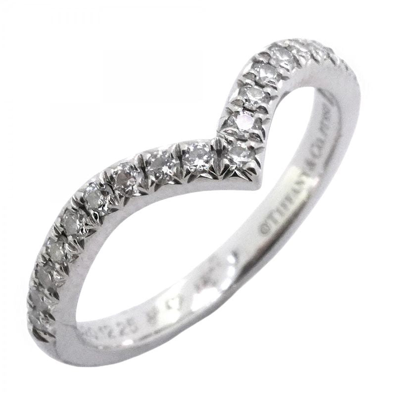 Tiffany & Co Ring Soleste V Half Eternity Pt950 Platinum Diamond #6 Ladies