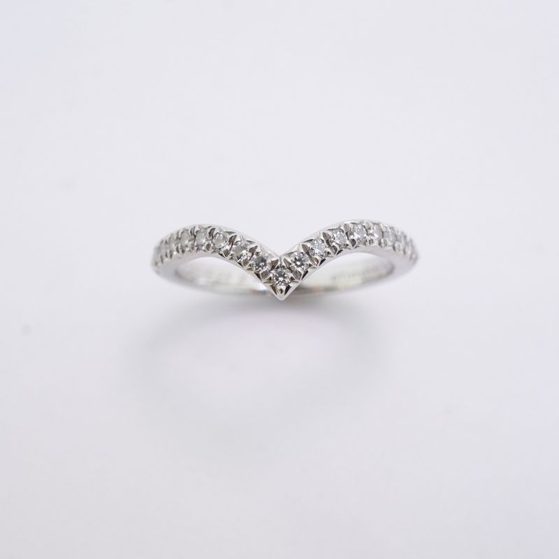Tiffany & Co Ring Soleste V Half Eternity Pt950 Platinum Diamond #6 Ladies