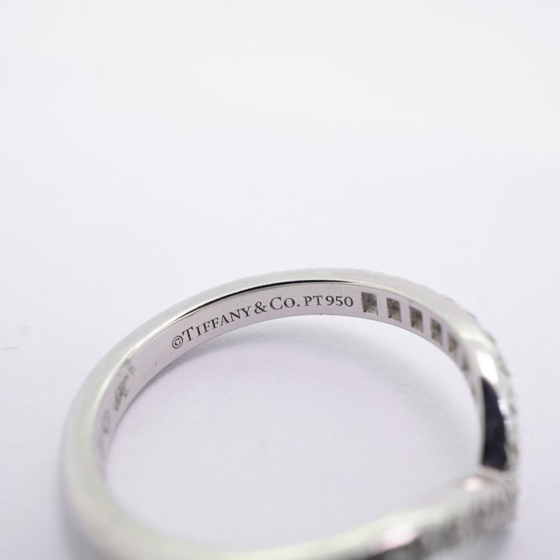 Tiffany & Co Ring Soleste V Half Eternity Pt950 Platinum Diamond #6 Ladies