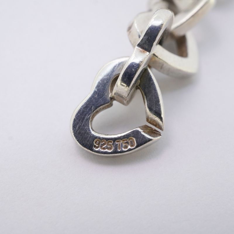Tiffany & Co Bracelet Heart Link 18K Yellow Gold Yellow Gold Silver 925 Ladies