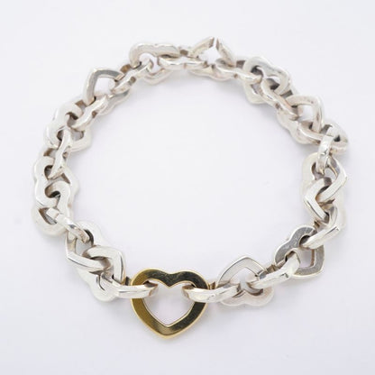 Tiffany & Co Bracelet Heart Link 18K Yellow Gold Yellow Gold Silver 925 Ladies