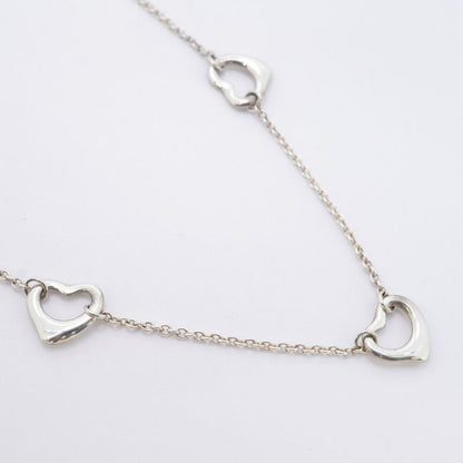 Tiffany & Co Necklace Open Heart 3P Silver 925 Ladies