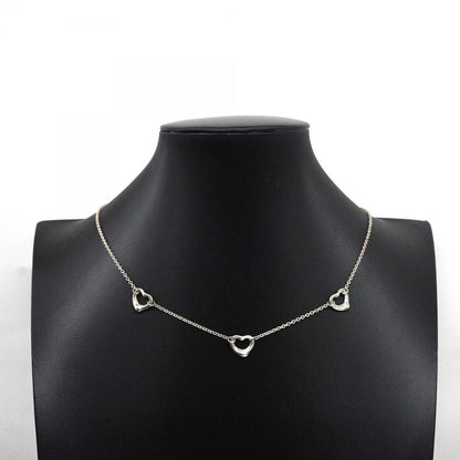 Tiffany & Co Necklace Open Heart 3P Silver 925 Ladies