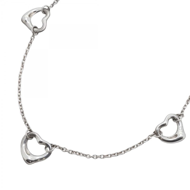 Tiffany & Co Necklace Open Heart 3P Silver 925 Ladies