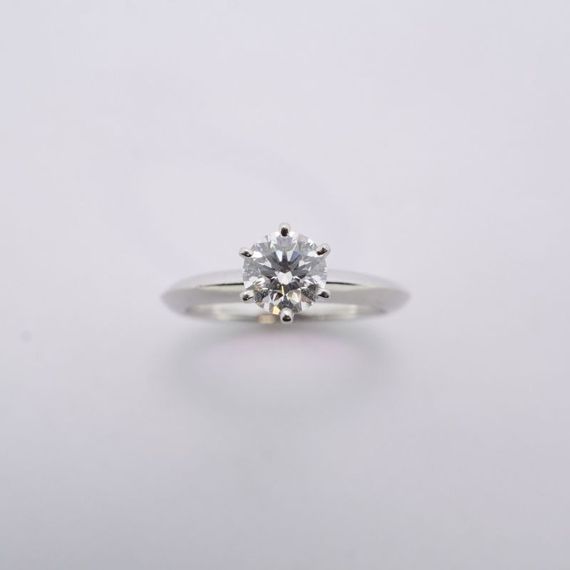 Tiffany & Co Ring Solitaire 1PD Pt950 Platinum Diamond 054ct 55 Ladies